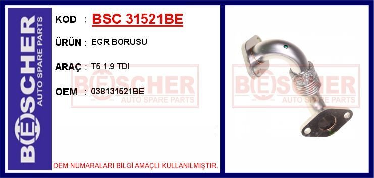 EGR BORUSU T5 1.9 TDI | OEM:038131521BE