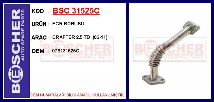 EGR BORUSU CRAFTER 2.5 TDI 06-11 | OEM:076131525C