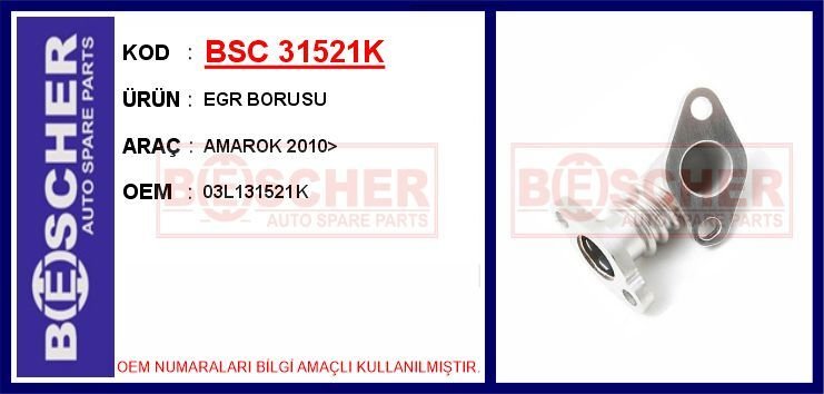 EGR BORUSU AMAROK 2010> | OEM:03L131521K