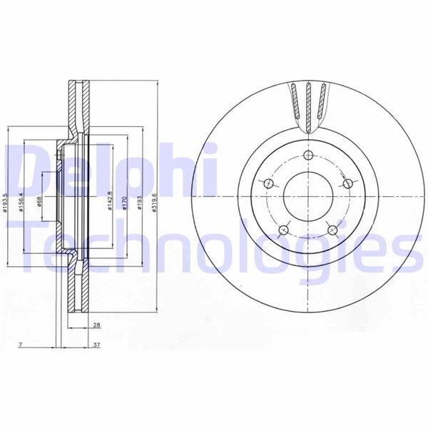 ÖN FREN DİSKİ NISSAN QASHQAI 07>13 JUKE 14>19 RENAULT KOLEOS I 08> 320x28 5 DELİK HAVALI | OEM:40206JY01A-402069828R-40206ET01A