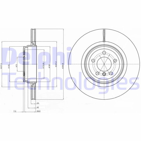 FREN DİSKİ TEKLİ PAKET - BOYALI. DELİKLİ ARKA BMW 550. 750. 760 10/2008 > | OEM:34216775291