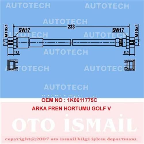 ARKA FREN HORTUMU POLO 81-94 | OEM:321611775-431611775A