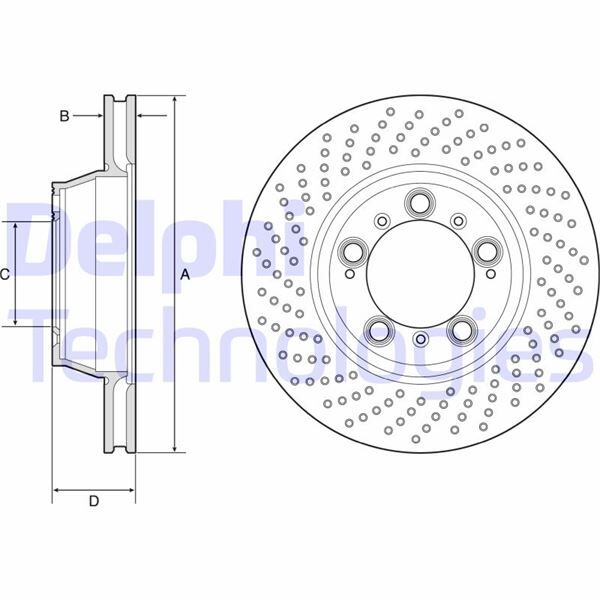 FREN DİSKİ TEKLİ PAKET - BOYALI. DELİKLİ ARKA PORSCHE 911 06/2008 > | OEM:99635240501-99635240502-99635240503
