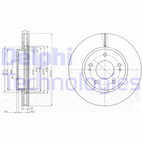 FREN DİSKİ ÇİFTLİ PAKET . DELİKLİ ÖN MITSUBISHI LANCER 01/2005 > 12/2007 | OEM:MR510965-MR510966-MR510967