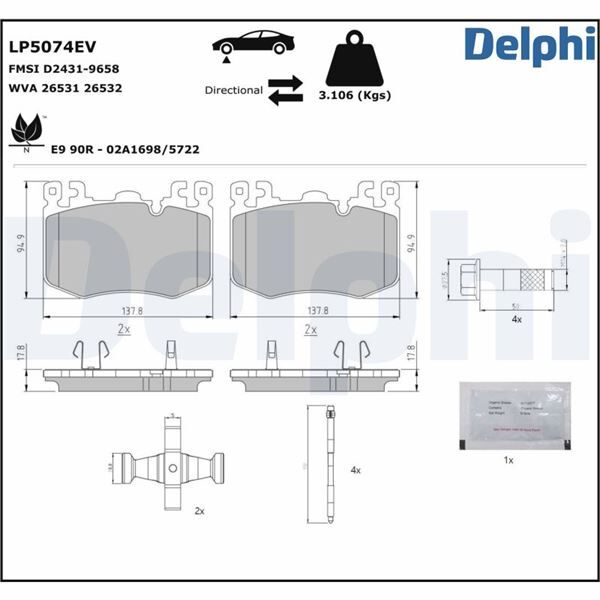FREN BALATASI ELEKTRİKLİ POLESTAR POLESTAR 2 04/2019> | OEM:32301133