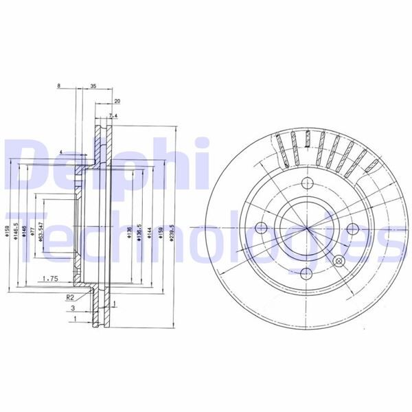ÖN FREN AYNASI ESCORT VI-VII-FIESTA III-IV FORD KA 96 >MAZDA 121 96 >ORION III 239.5x20x4DLxHAVALI | OEM:YS6J1125CC-5028281-1019604-1107768
