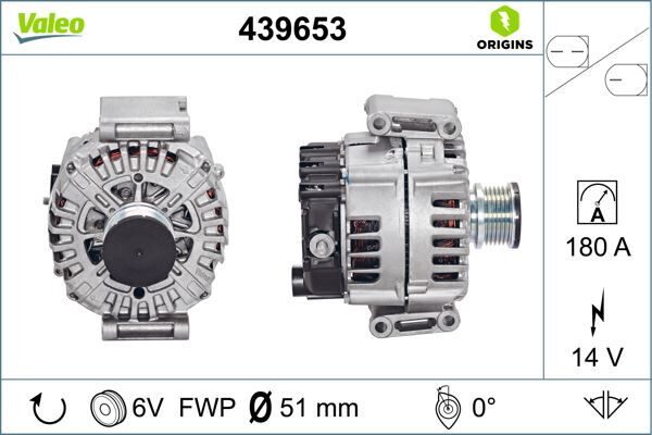 ALTERNATOR 14V 180A MERCEDES W204 C218 W212 W166 X204 W639 B906 | OEM:A0131546802
