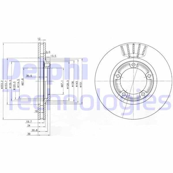 FREN DİSKİ ÇİFTLİ PAKET . DELİKLİ ÖN MITSUBISHI L300. SPACEGEAR 08/1994 > 12/2001 | OEM:MB895464