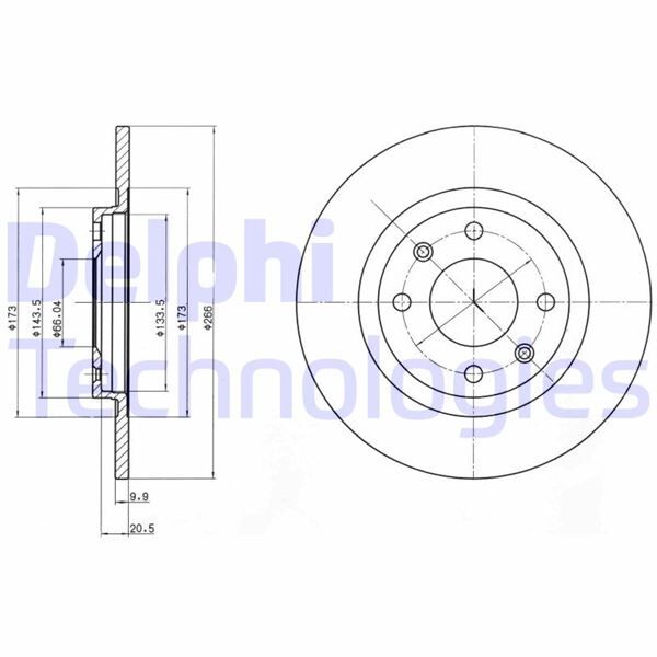 ÖN FREN AYNASI P305 82-89 P405 92-96 BX 82-93 1.4-1.4ie-1.6-1.6ie-1.7TD-1.9TD 266x27x4DL | OEM:95575080-4246.A9-4246.88-4246.77