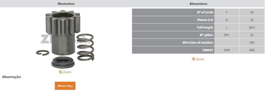 10 DIS 29MT ZEN-1679-ZEN-1805 DISLI UCU | OEM:10515806