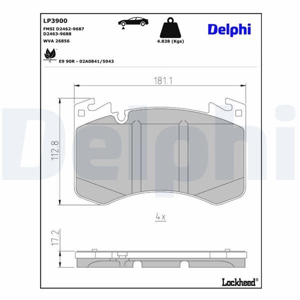FREN BALATASI ÖN LAND ROVER RANGE ROVER RANGE ROVER SPORT 2021 | OEM:LR157389-LR157390-LR180976