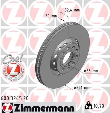 FREN DİSKİ. ÖN. 320.7 / 30-27 MM . HAVA KANALLI 986479690-DF6742S | OEM:4B3615301A