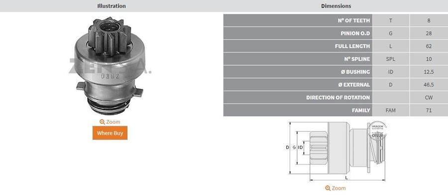 8 DIS ISUZU CHERRY-VANETTE | OEM:211465004-211495002