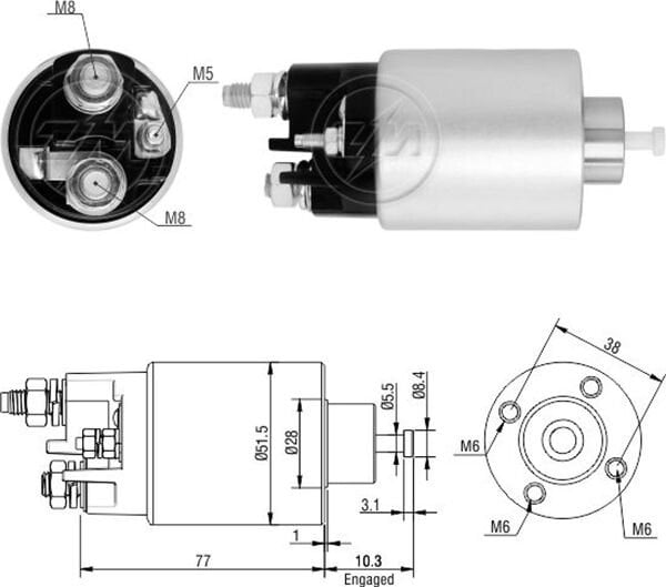 12V DACIA LOGAN-NISSAN ALMERA-MICRA-RENAULT CLIO-KANGOO 1.5 DCI SMI-6993 | OEM:SMI-6993-M0T86181-M0T87881-M0T91581