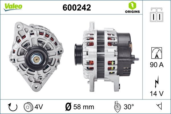 ALTERNATÖR HYUNDAI ACCENT 1.5/1.6 00-02-COUPE ELANTRA-GETZ-MATRIX-KIA CERATO | OEM:3730023600ES-3730023600