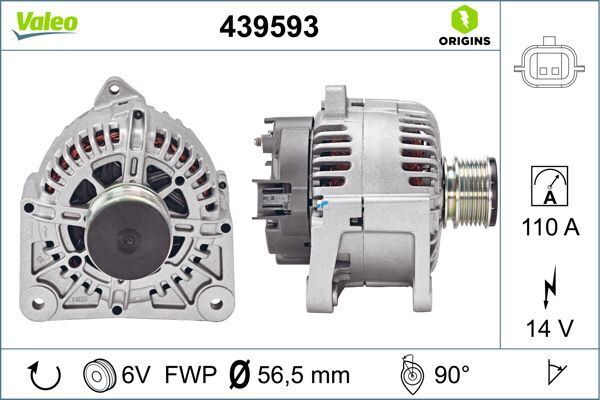 ALTERNATÖR 14V 110A RENAULT CLIO II 98> CLIO III 05> FLUENCE 10> KANGOO II 08> LAGUNA I-II-III MEGANE I-II- THALIA I-II LOGAN 06> 1.5dCi 1.6 | OEM:8200410681-8200667614-8200772726