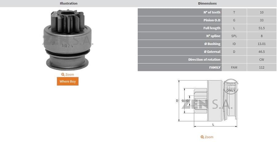 10 DIS MITSUBISHI L300-L200-PAJERO | OEM:UMD-5446-M191T15071-M191T68071