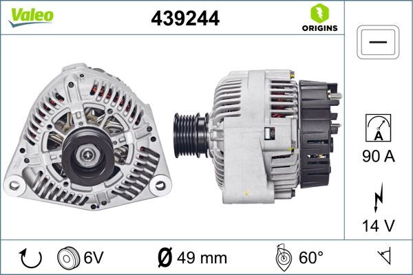 ALTERNATOR 14V 90A MERCEDES W124 W202 W210 W163 | OEM:A0091540202
