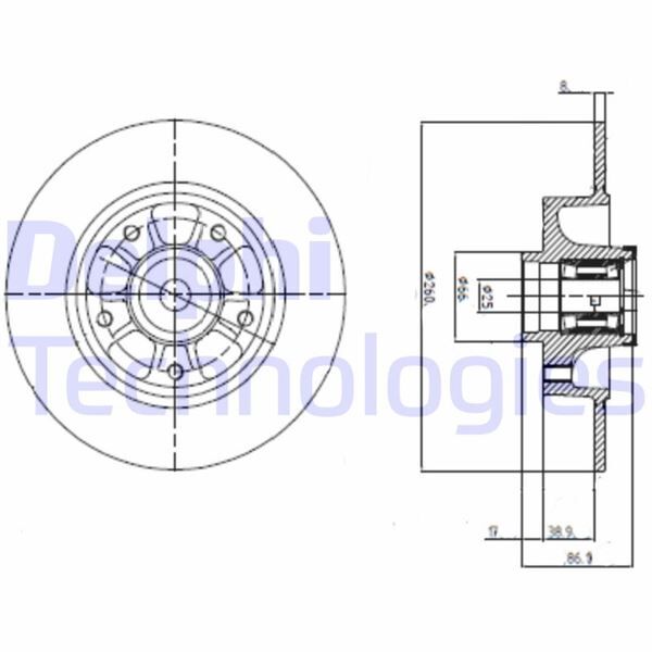 ARKA FREN AYNASI RULMANLI RENAULT MEGANE III 09> FLUENCE 09> CLIO IV 12> SCENIC III 09> 260x8x5DELİK | OEM:432001539R-432001868R-432007595R