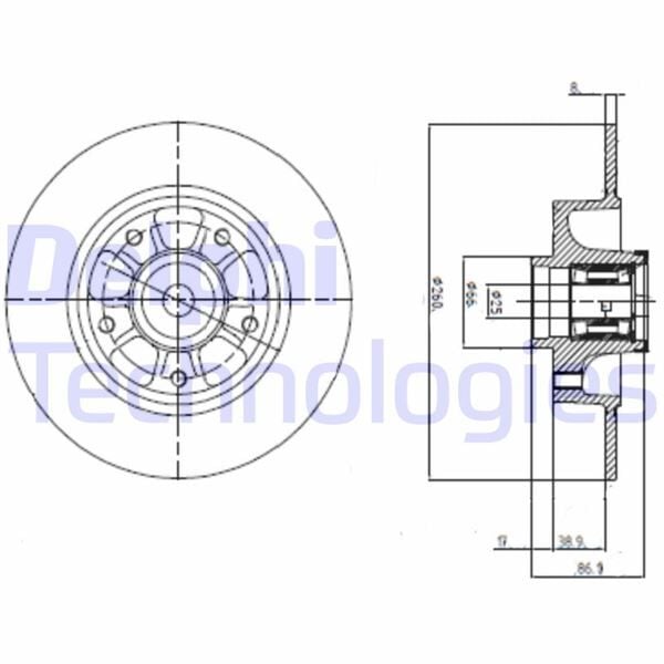 ARKA FREN AYNASI RULMANLI RENAULT MEGANE III 09> FLUENCE 09> CLIO IV 12> SCENIC III 09> 260x8x5DELİK | OEM:432001539R-432001868R-432007595R