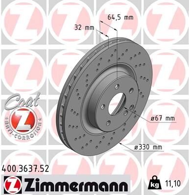 FREN DISKI ON MERCEDES C219 W211 S211 X204 | OEM:A2044212912