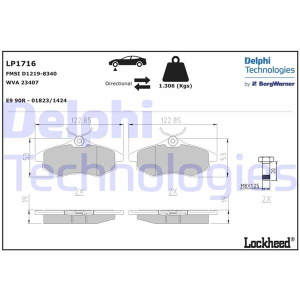ÖN FREN BALATASI CITROEN C2 03>12 C3 02>09 | OEM:1611457180-4252.36-4252.58-4253.45
