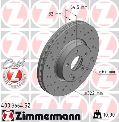 FREN DISKI ON MERCEDES W204 S204 W212 C207 R172 DELIKLI TIP | OEM:A0004211212