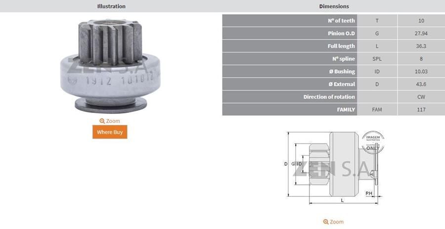 10 DIS HYUNDAI ACCENT-I20 1.4-I30 1.6-KIA CEE D-RIO 1.4-SPORTAGE 1.6 | OEM:UMD-5895-10540773