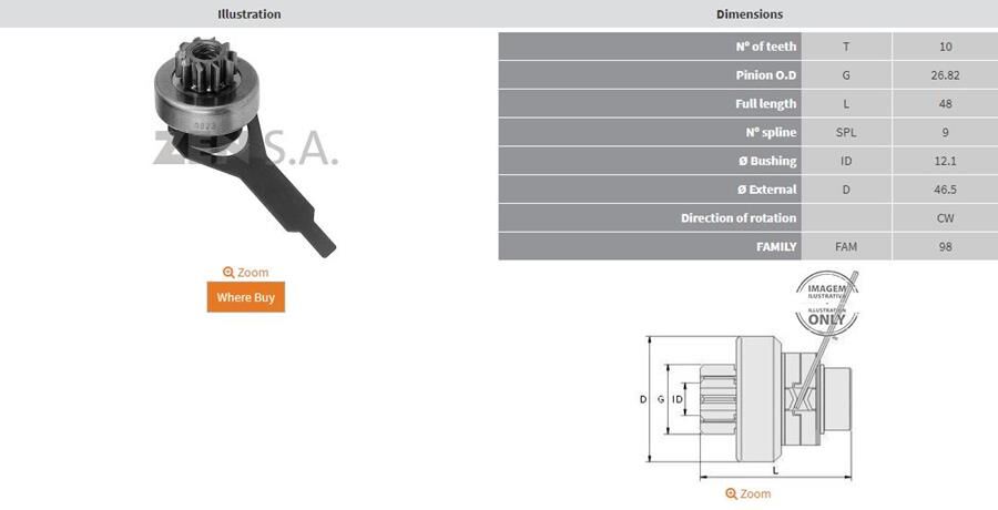 10 DIS FORD ESCORT-ROVER | OEM:UMD-5523-54291911-TMB167