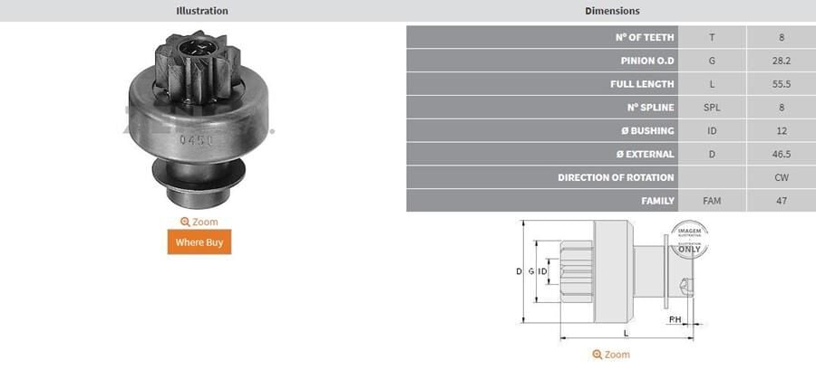 8 DIS HYUNDAI ACCENT EXCEL-KIA SEPHIA-MAZDA 323-MITSUBISHI CARISMA-LANCER | OEM:UMD-5410-M191T22071-M191T22371