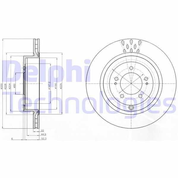 FREN DİSKİ ÇİFTLİ PAKET - BOYALI. DELİKLİ ARKA MITSUBISHI LANCER EVO X 01/2008 > | OEM:4615A025-4615A023