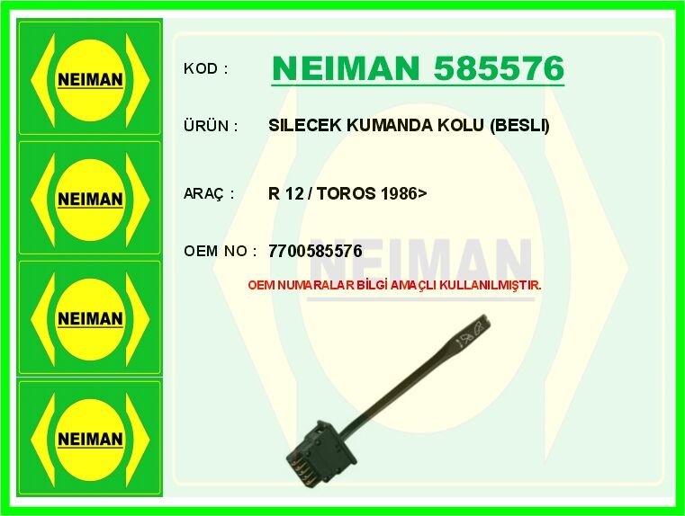 SILECEK KUMANDA KOLU BESLI R 12 / TOROS 1986> | OEM:7700585576