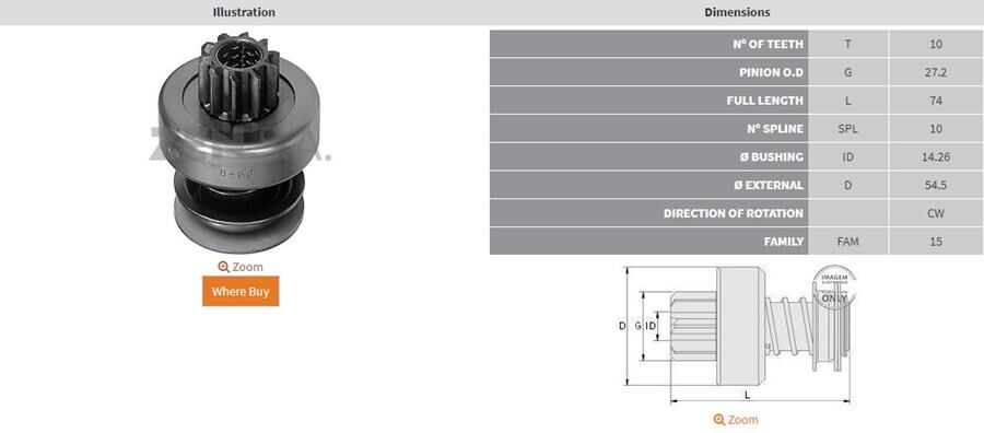10 DIS PEUGEOT 504 DIZEL | OEM:2006209431