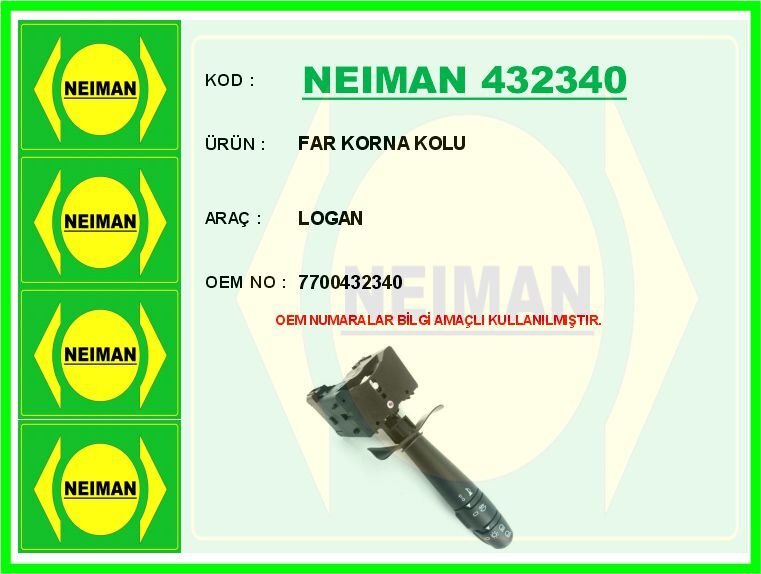 FAR KORNA KOLU LOGAN | OEM:7700432340