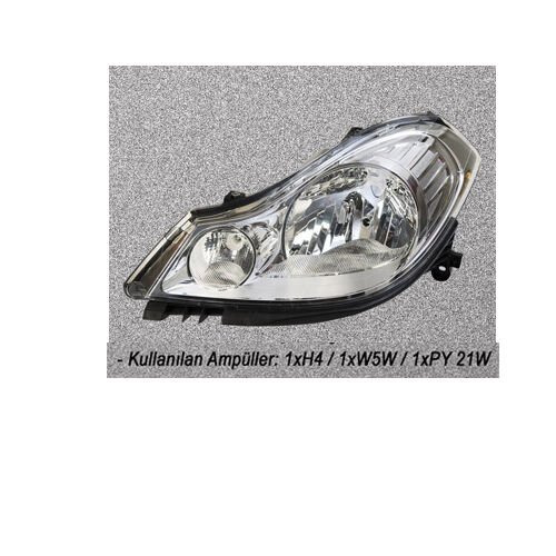 FAR SAĞ RENAULT SYMBOL II 08> ELEKTRİKLİ MOTORLU H4 | OEM:7701070631-260105157R