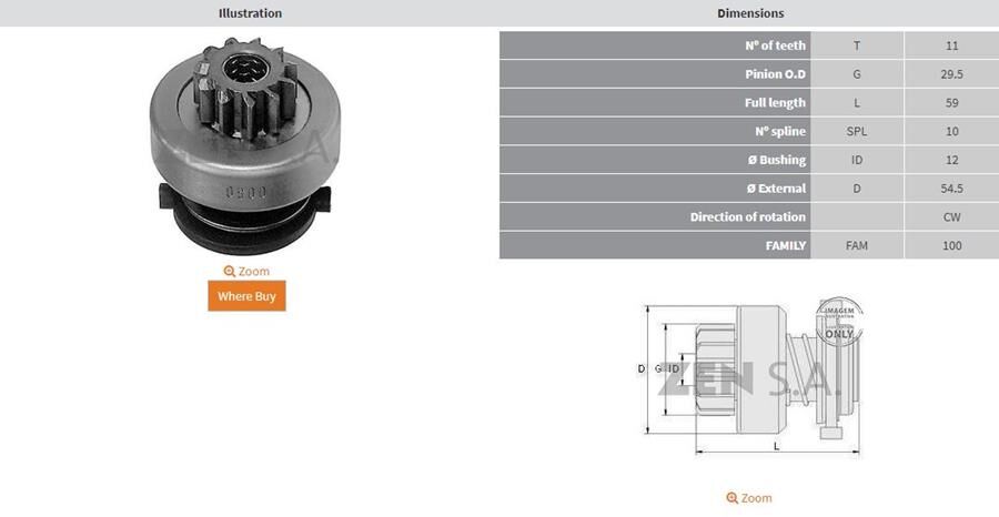 11 DIS CITROEN JUMPER 1.9 D-PEUGEOT 205-305-BOXER 1.9 D | OEM:UMD-5557-1006209541