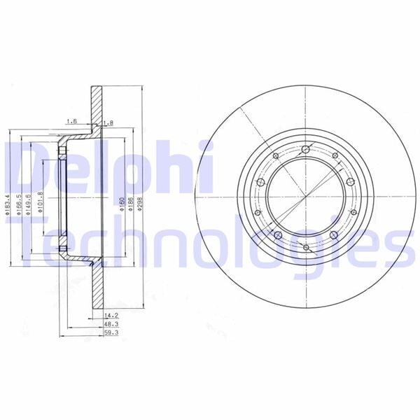 FREN DİSKİ ÇİFTLİ PAKET - BOYALI. DELİKSİZ ARKA LAND ROVER DEFENDER 110. DEFENDER 130 04/1993 > | OEM:LR018026