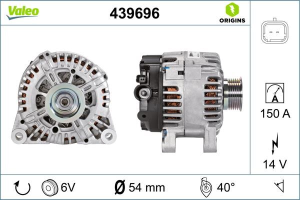 ALTERNATÖR KOMPLE 14V 150amp P107-P206-P307-P407-PARTNER-BERLINGO-C1-C2-C3-C4-C5-XSARA 1.4-2.0 HDI CLIO III-MGN II 1.6 16V TOYOTA AYGO ESKI 439503 | OEM:5705.NE-5705.AL-96460654-96460668
