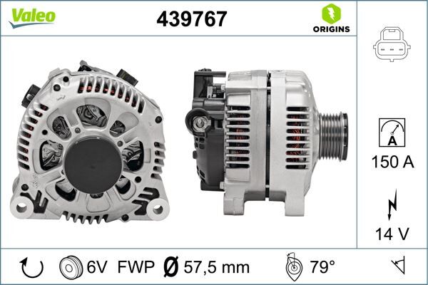 ALTERNATÖR 14V 150Ah FIESTA V 1.4TDCİ 01-10 FUSION 1.4 TDCİ 02 >12 F6JA MAZDA 2 1.4CD | OEM:2S6T10300BC-1140136-Y40218300