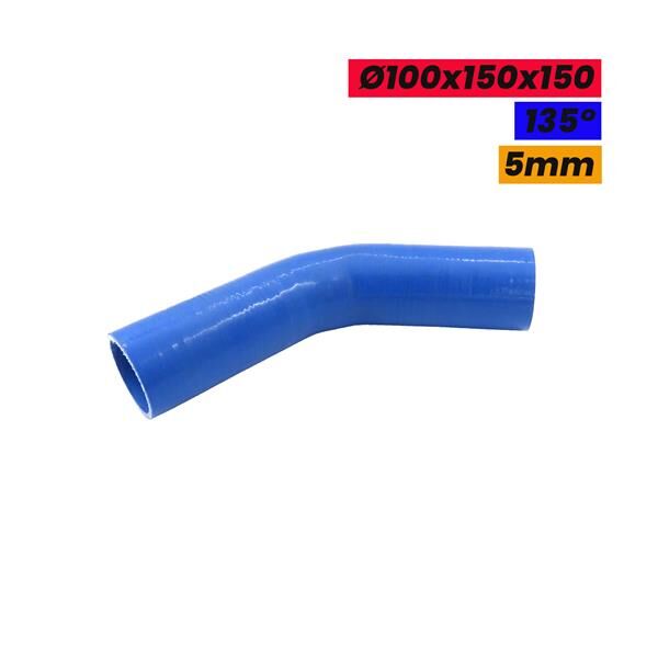 DİRSEK SİLİKON HORTUM 100x150x150 135 DERECE 5mm