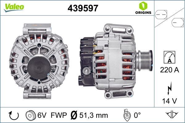 ALTERNATOR 14V 220A MERCEDES SPRINTER B906 06>09 | OEM:A6461540802