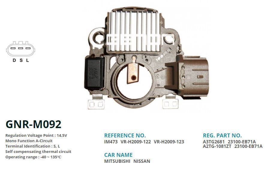 12V NISSAN NAVARA A3TG2681-A2TG1081 S L | OEM:VR-H2009-122-VR-H2009-123-IM473