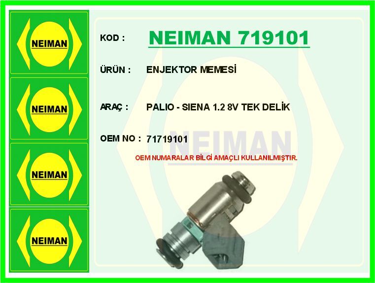 ENJEKTOR MEMESİ PALIO - SIENA 1.2 8V TEK DELİK | OEM:71719101