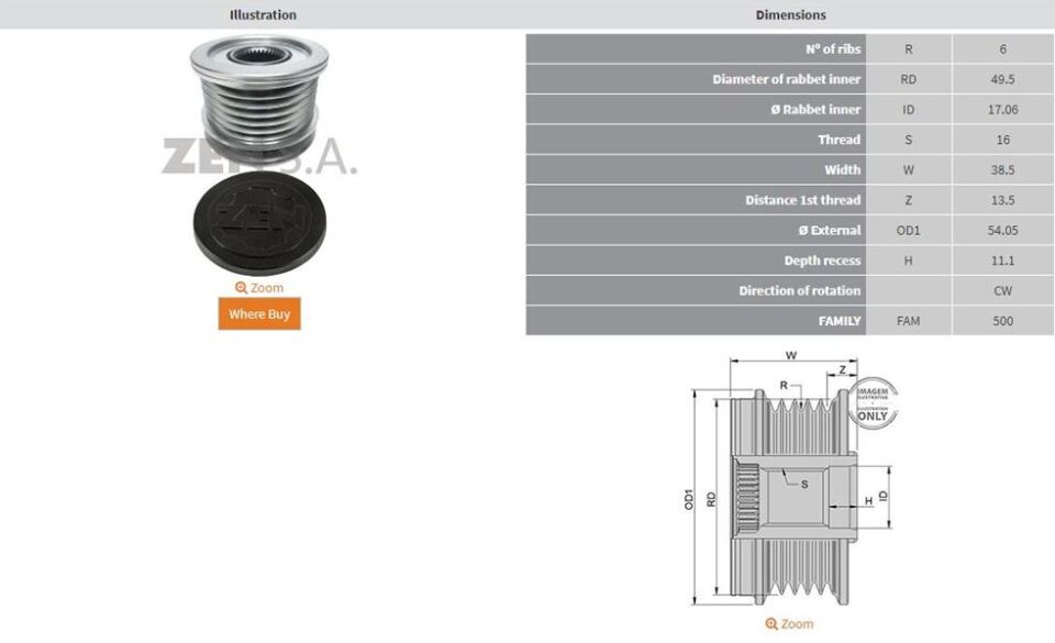 CITROEN-MINI-PEUGEOT 6 KANAL | OEM:535016610-KSK-16610