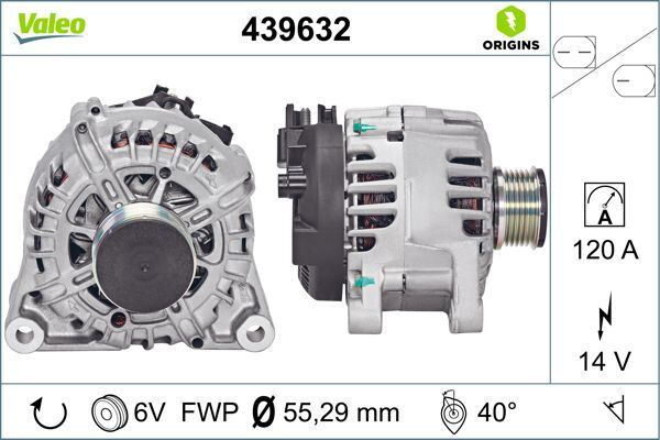 ALTERNATÖR 120A FORD FIESTA FUSION MAZDA II 08> 1.4-1.6 TDCI MAZDA 2 1.4 MZR-CD 08>15 | OEM:8V2110300AB-Y40518300