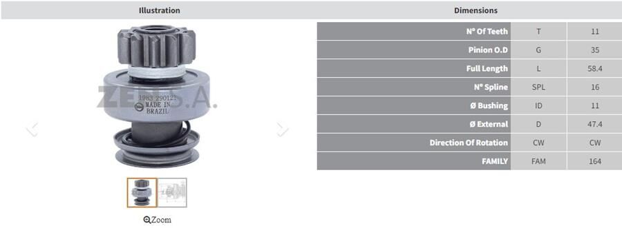 11 DIS BMW 114-116 -118-120-125 -218-220-230-318-320-330-418-420-430-520-530-630-730-X3-X4 | OEM:1006210505