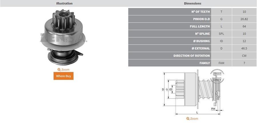 10 DIS FORD GRANADA | OEM:UMD-5516-1006209437