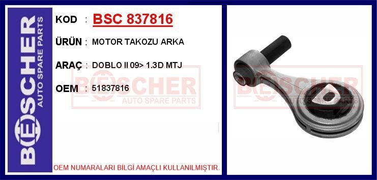 MOTOR TAKOZU ARKA DOBLO II 09> 1.3D MTJ | OEM:51837816