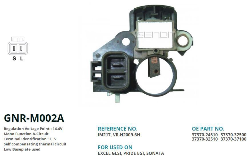 12V HYUNDAI ACCENT ELENTRA-SONATA-MITSUBISHI LANCER L S | OEM:VR-H2009-6H-IM217-37370-24510