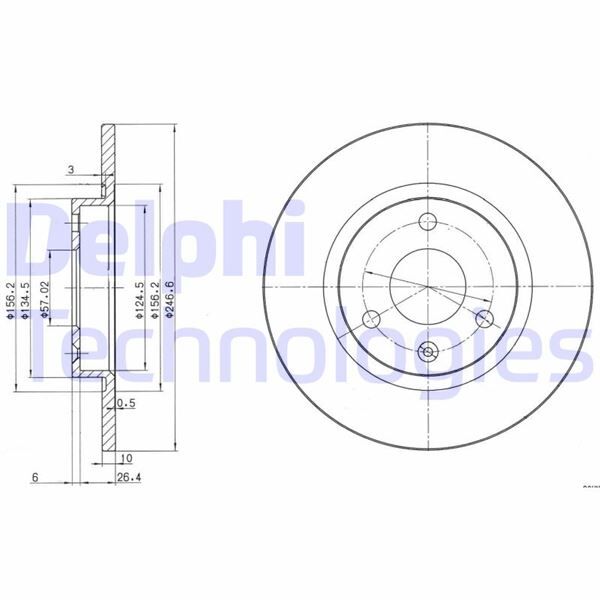 ÖN FREN AYNASI CITROEN AX 87>97 DOLU 247x57x3DL | OEM:95661811-96047276-E169009